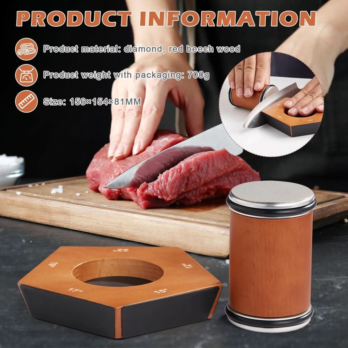 Manual Diamond Roller Knife Sharpener for Effortless Precision