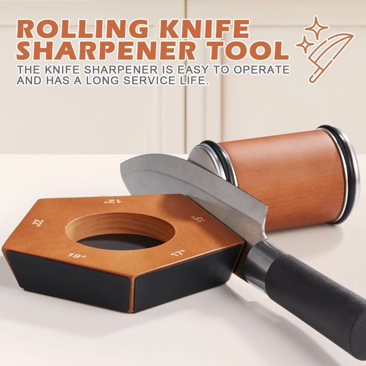 Manual Diamond Roller Knife Sharpener for Effortless Precision
