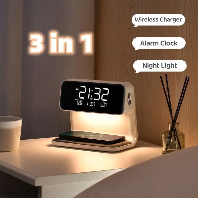 Clutter-Free Nightstand Solution with Touch Lamp