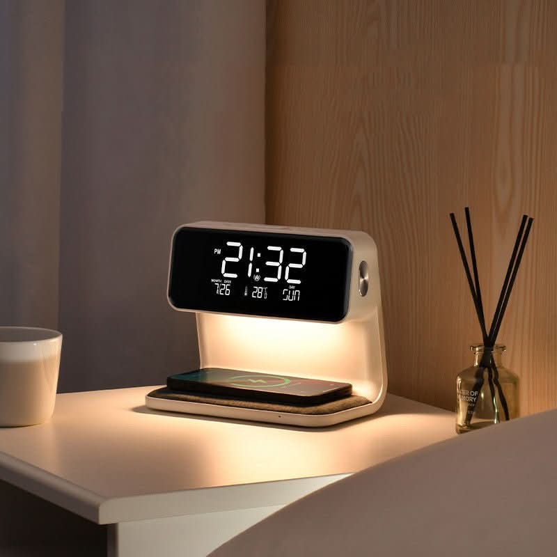Clutter-Free Nightstand Solution with Touch Lamp