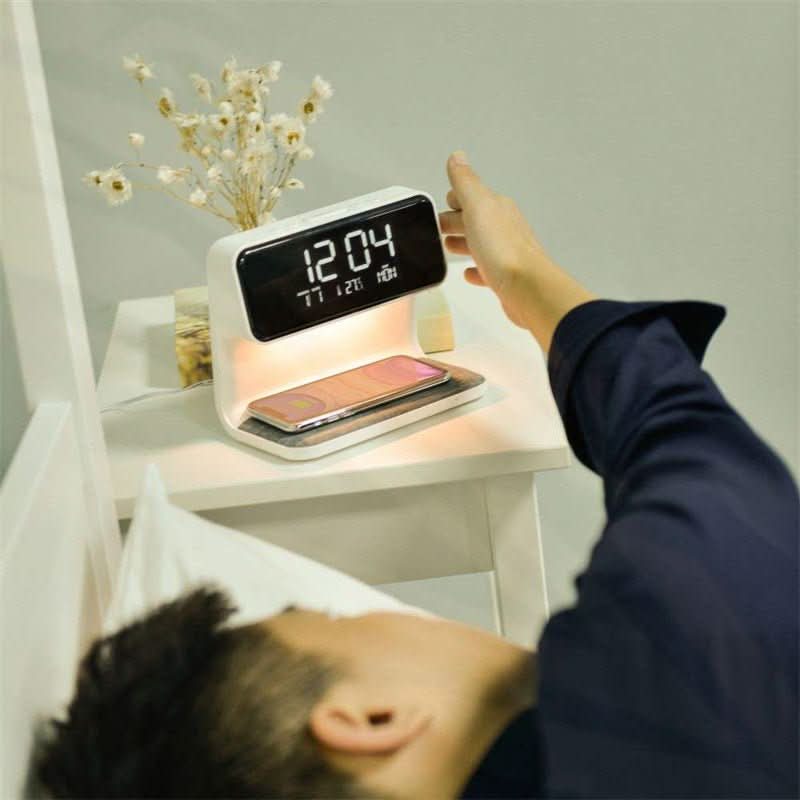 Clutter-Free Nightstand Solution with Touch Lamp