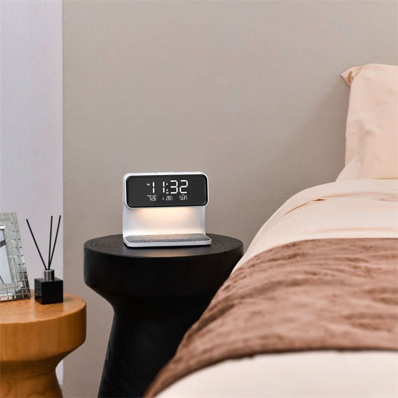 Clutter-Free Nightstand Solution with Touch Lamp