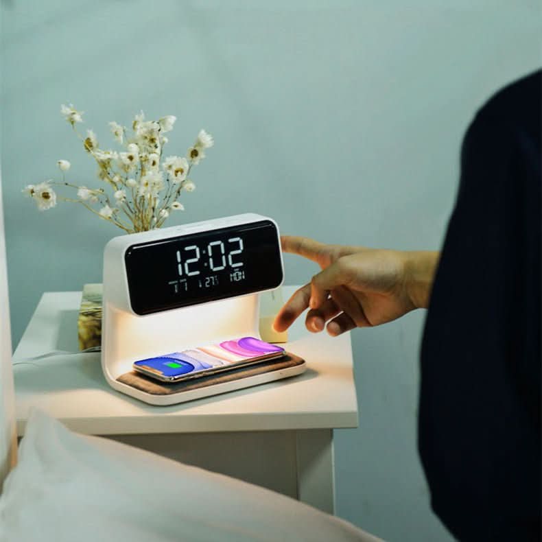 Clutter-Free Nightstand Solution with Touch Lamp