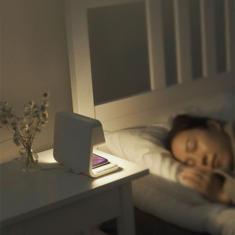 Clutter-Free Nightstand Solution with Touch Lamp