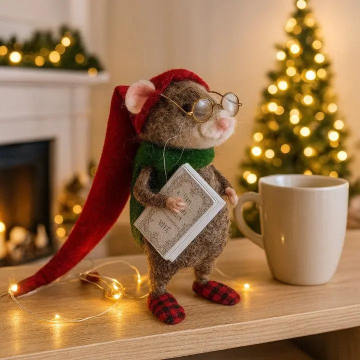 Handmade Felt Mouse Ornaments for Cozy Home Decor