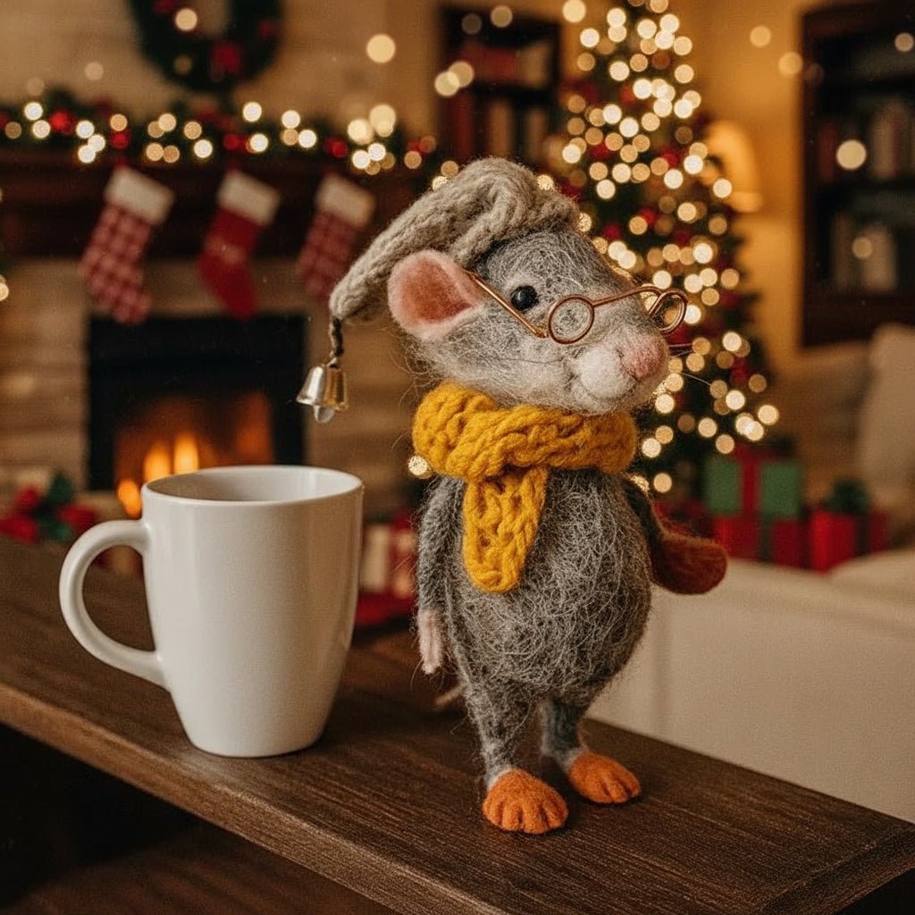 Handmade Felt Mouse Ornaments for Cozy Home Decor