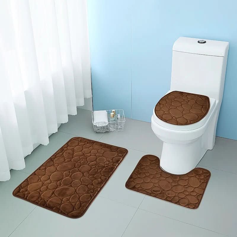 3-Piece Non-Slip Bathroom Mat Set with Comfort & Style