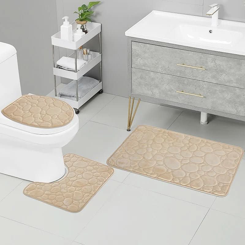 3-Piece Non-Slip Bathroom Mat Set with Comfort & Style