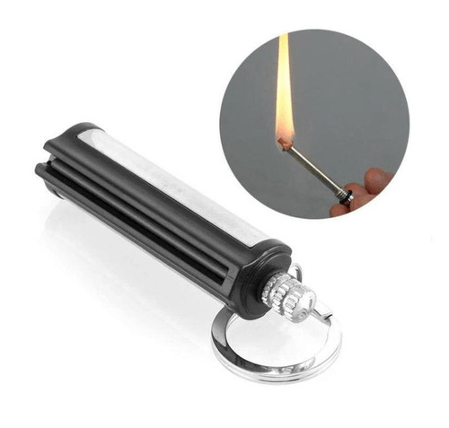 Durable Waterproof Metal Fire Starter Keychain for Camping