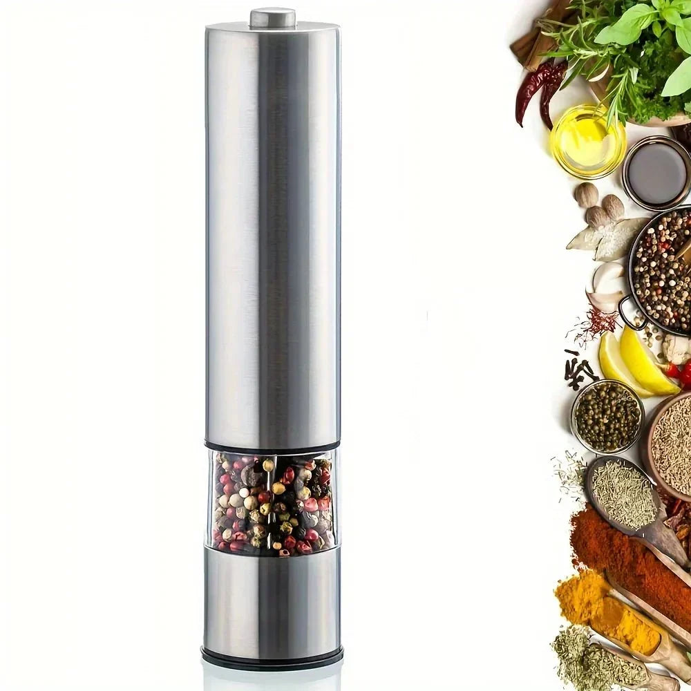 Electric Salt and Pepper Grinder Set with One-Handed Operation and Built-In Light