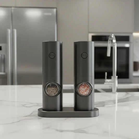 Electric Salt and Pepper Grinder Set with Adjustable Coarseness