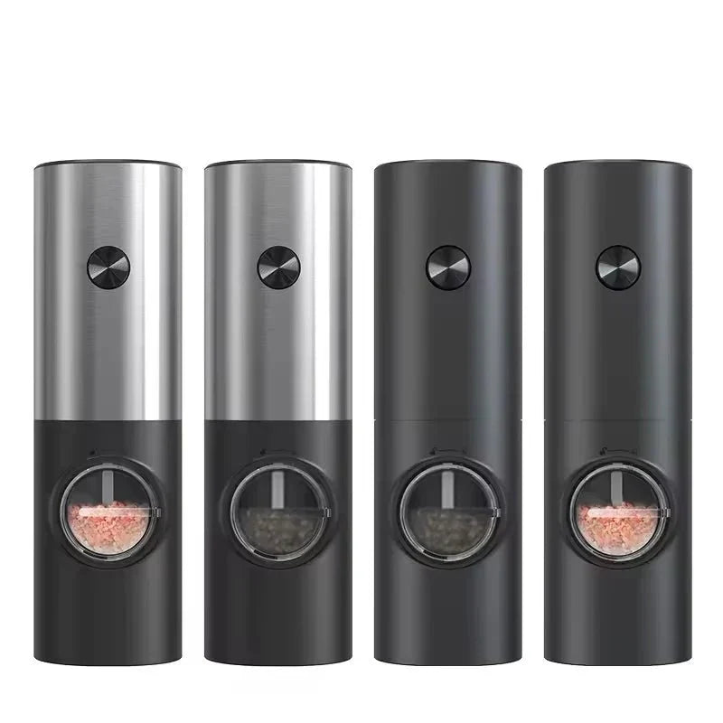 Electric Salt and Pepper Grinder Set with LED Light and Adjustable Thickness