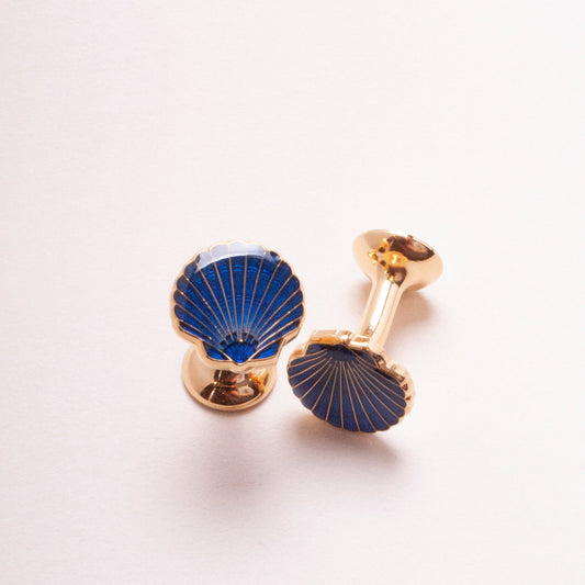 SUPPLIED BY TOM - Gold Plated Scallop Cufflinks