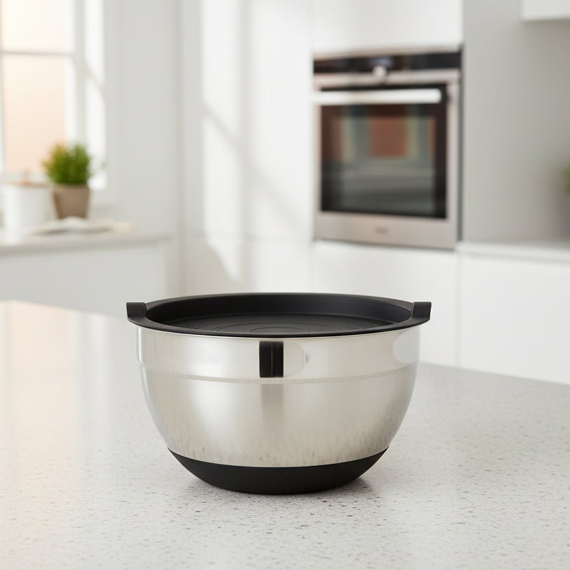 Stainless Steel Mixing Bowl with Non-Slip Silicone Bottoms