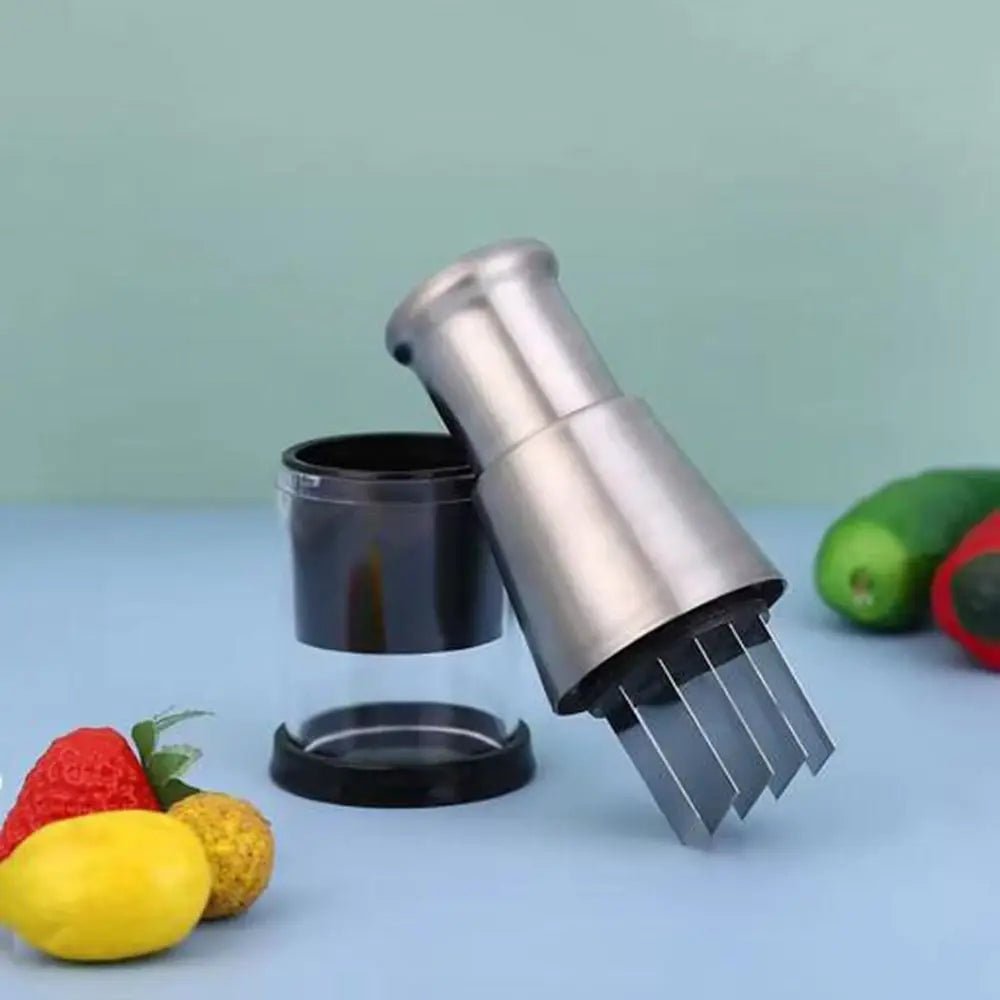 Compact Garlic Chopper Featuring Durable Steel Cutting Blades