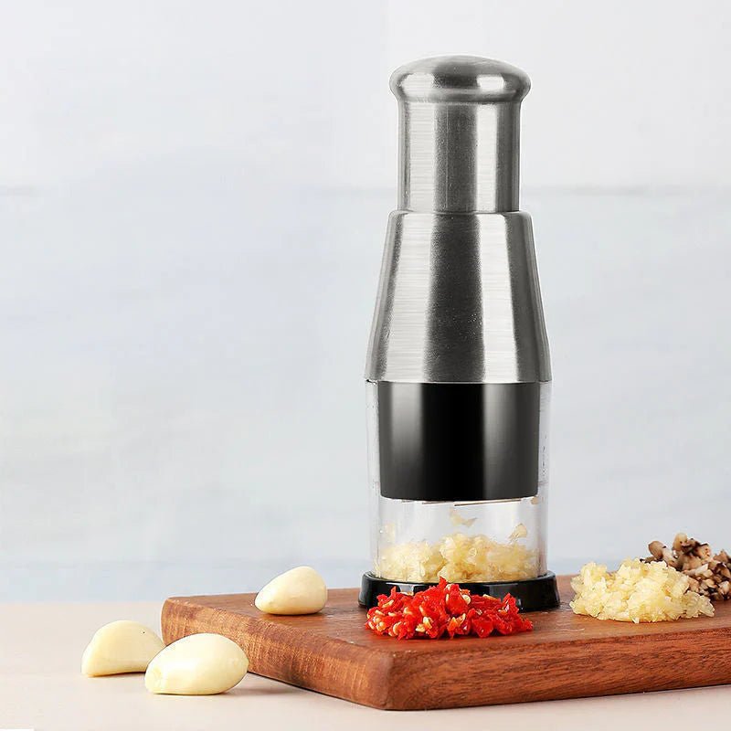 Compact Garlic Chopper Featuring Durable Steel Cutting Blades