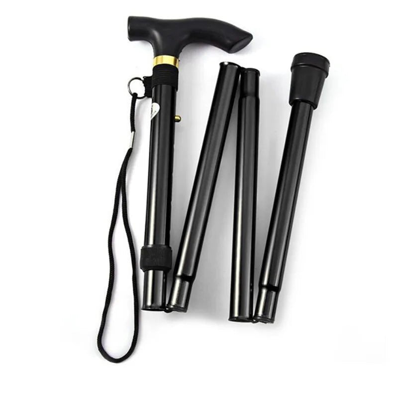 Compact Telescopic Folding Walking Stick for Controlled Hiking Support