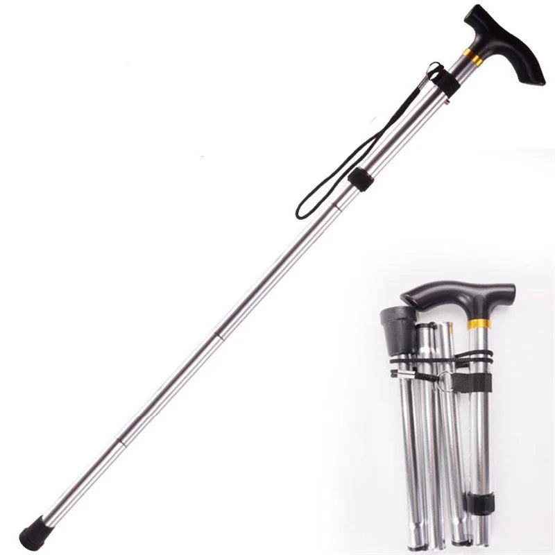 Compact Telescopic Folding Walking Stick for Controlled Hiking Support