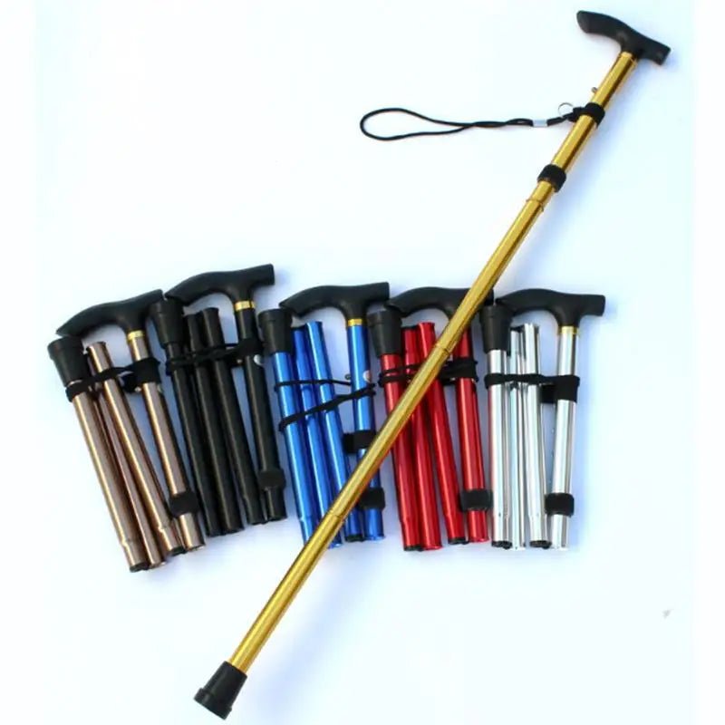 Compact Telescopic Folding Walking Stick for Controlled Hiking Support