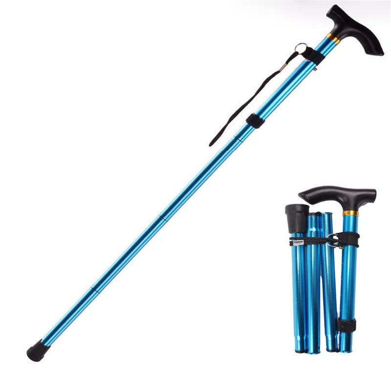 Compact Telescopic Folding Walking Stick for Controlled Hiking Support