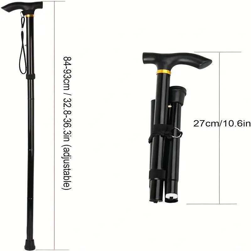 Compact Telescopic Folding Walking Stick for Controlled Hiking Support
