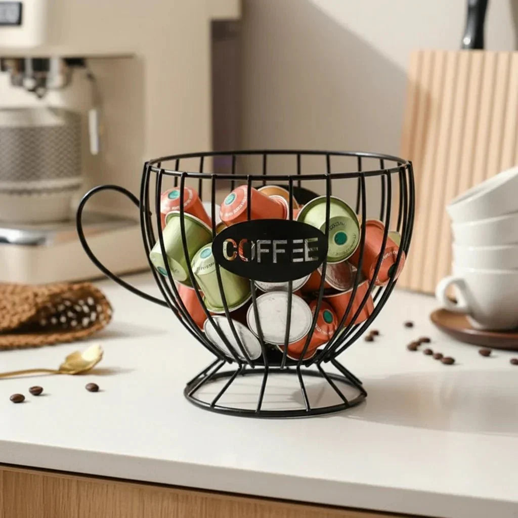 Stylish Home Shelf for Coffee Pods and Treats