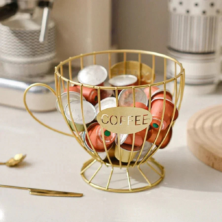 Stylish Home Shelf for Coffee Pods and Treats