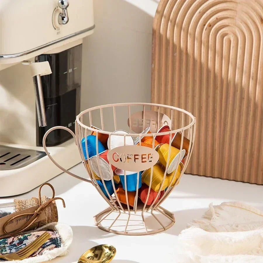 Stylish Home Shelf for Coffee Pods and Treats