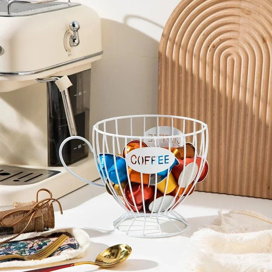 Stylish Home Shelf for Coffee Pods and Treats
