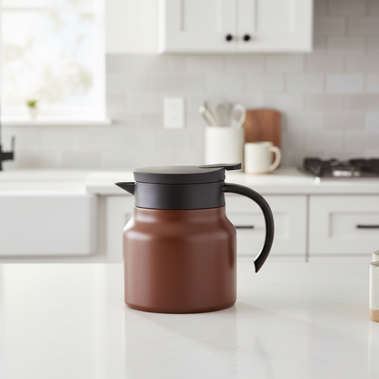 Insulated Teapot with Stainless Steel & Ceramic Strainer for Hot or Cold Tea