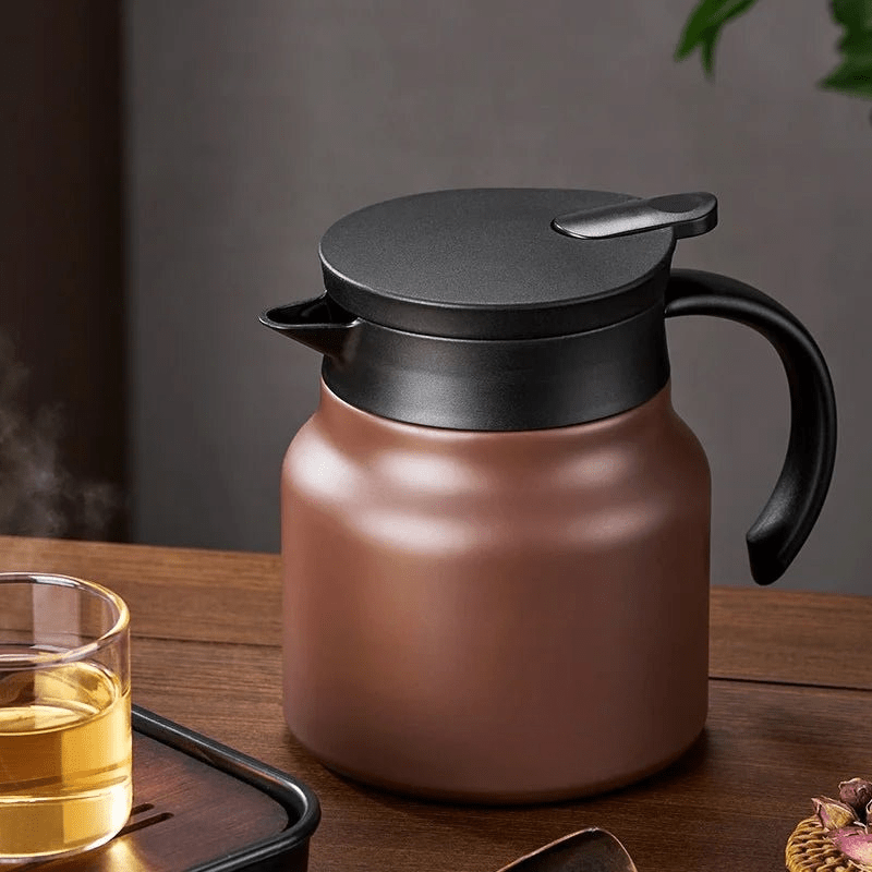 Insulated Teapot with Stainless Steel & Ceramic Strainer for Hot or Cold Tea