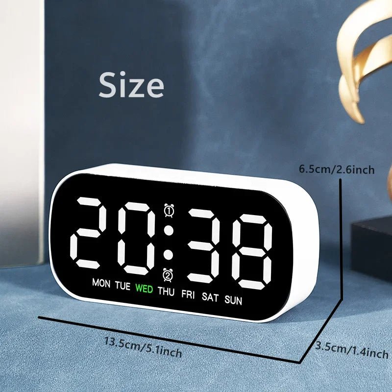 LED Digital Alarm Clock with Dual Alarm & Temperature Display