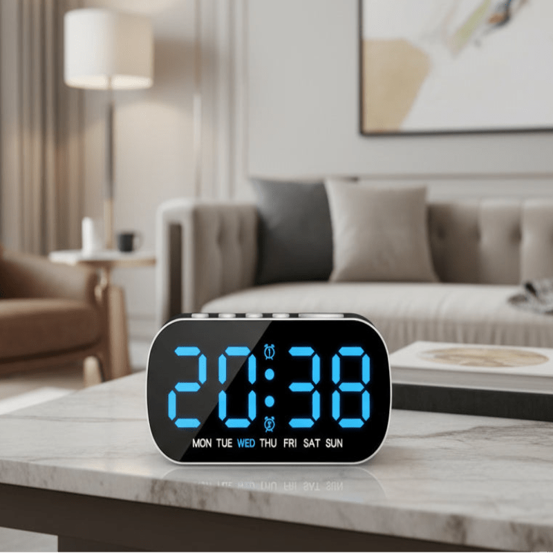 LED Digital Alarm Clock with Dual Alarm & Temperature Display