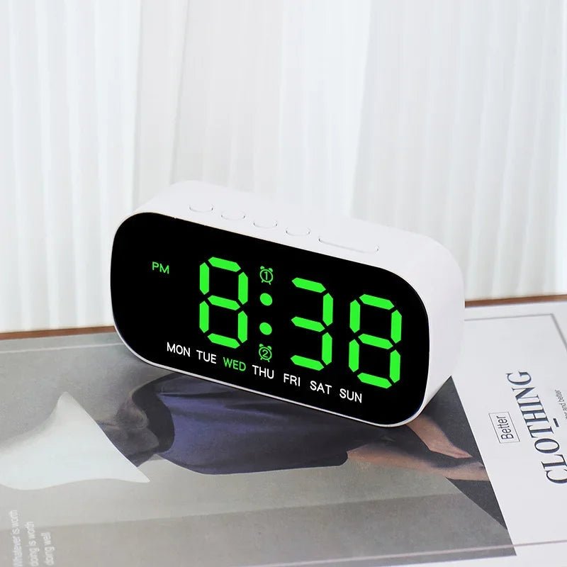 LED Digital Alarm Clock with Dual Alarm & Temperature Display