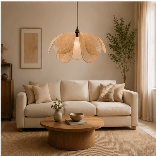 Rattan Lotus Pendant Light