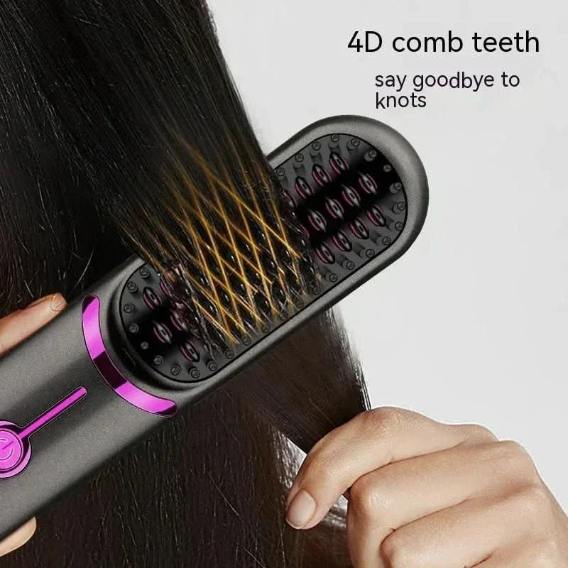 Wireless Hair Straightening Brush for Smooth, Frizz-Free Styling