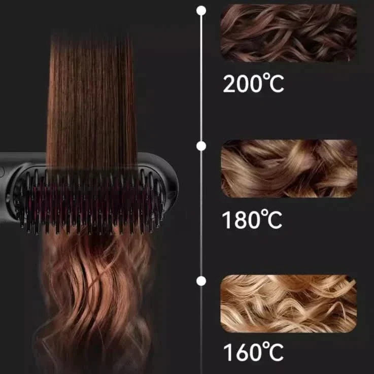 Wireless Hair Straightening Brush for Smooth, Frizz-Free Styling