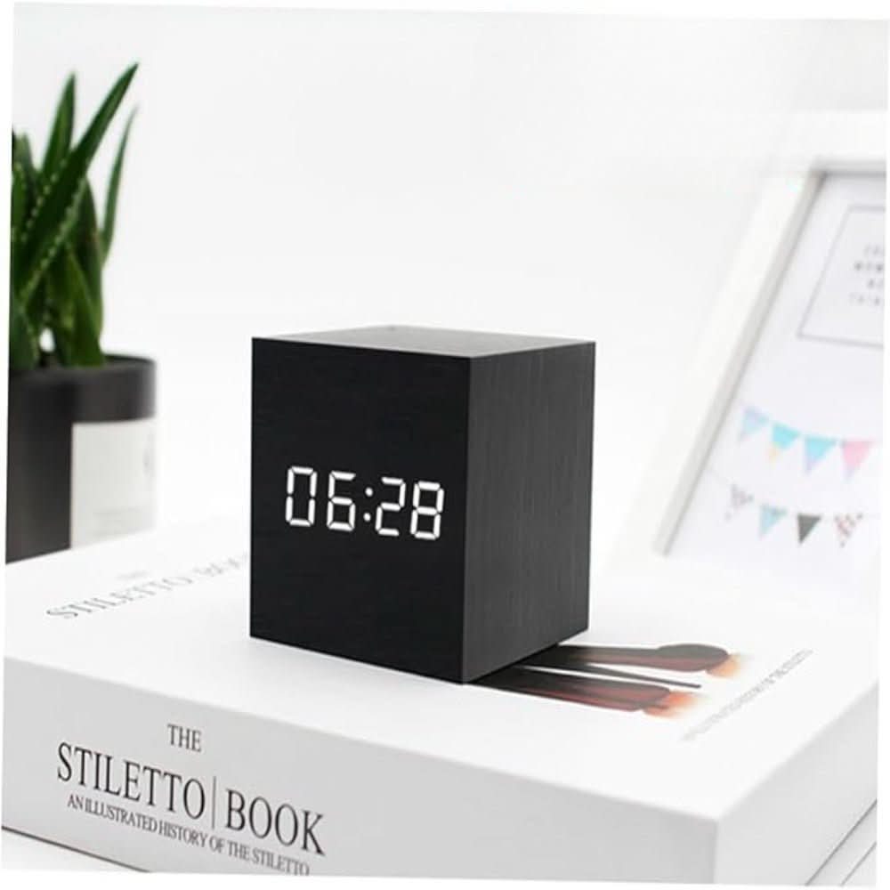 Minimalist LED Alarm Clock with Time, Date & Temperature Display