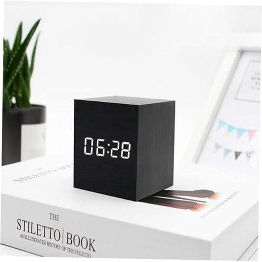 Minimalist LED Alarm Clock with Time, Date & Temperature Display