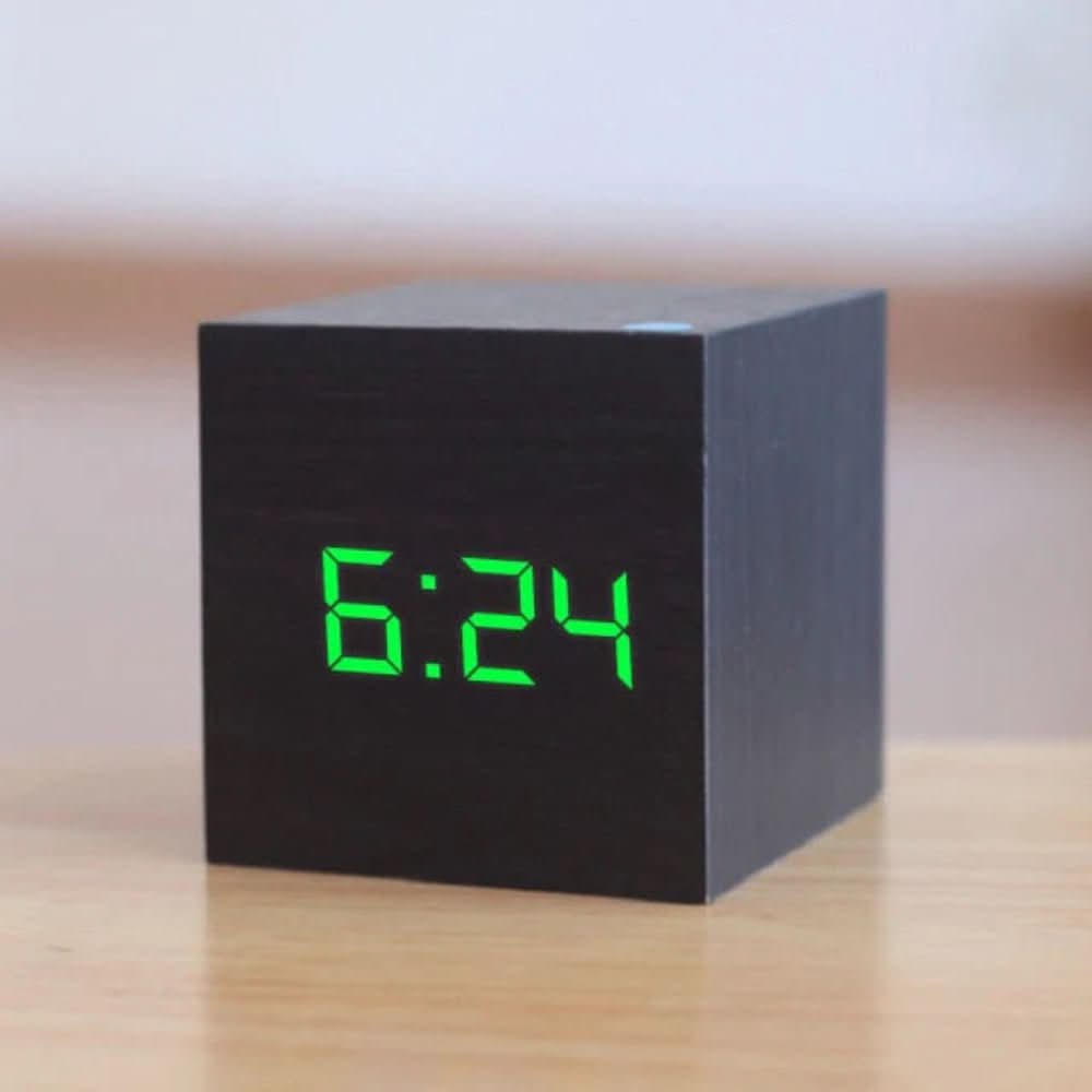 Minimalist LED Alarm Clock with Time, Date & Temperature Display