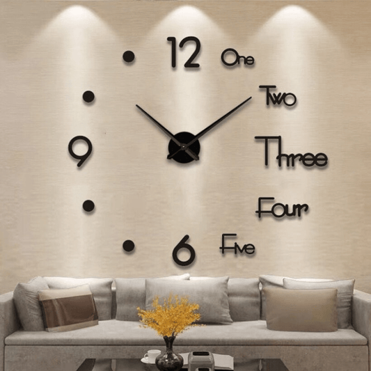 Silent 3D Acrylic Wall Clock for Modern Interiors