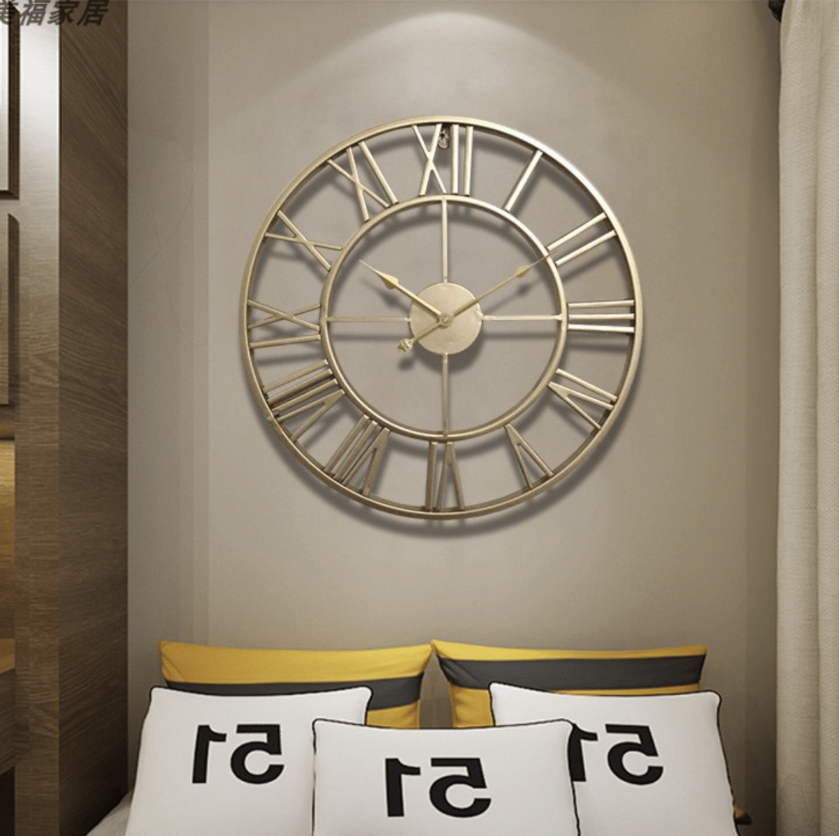 Skeleton Wall Clock with Silent Non-Ticking Mechanism