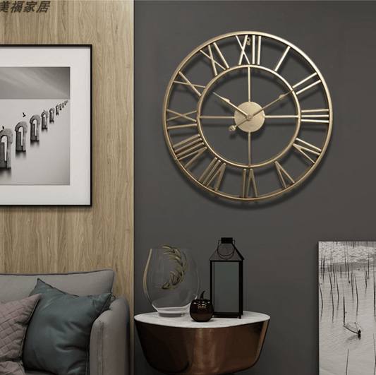 Skeleton Wall Clock with Silent Non-Ticking Mechanism