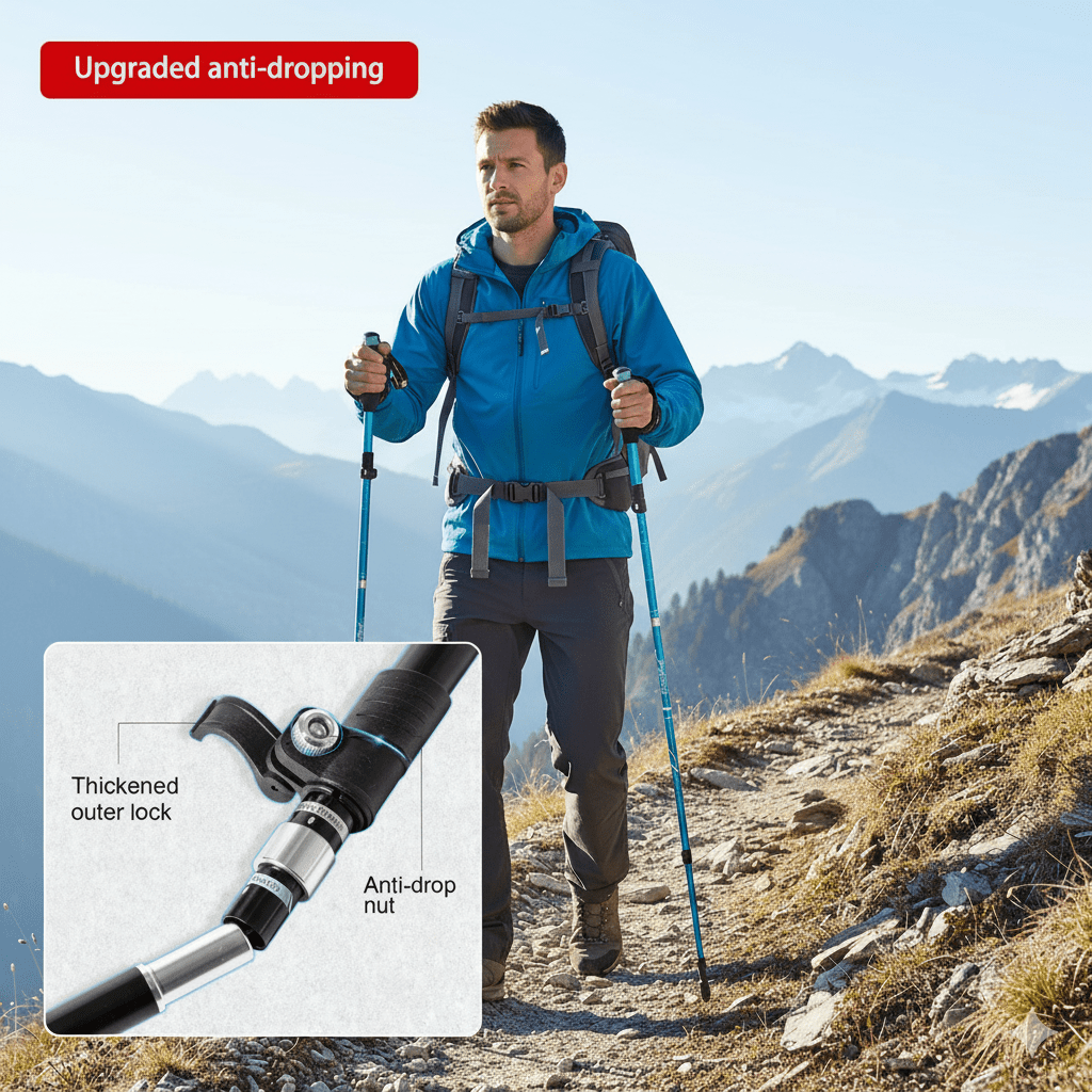 Ultralight Folding Trekking Poles for Hiking & Camping