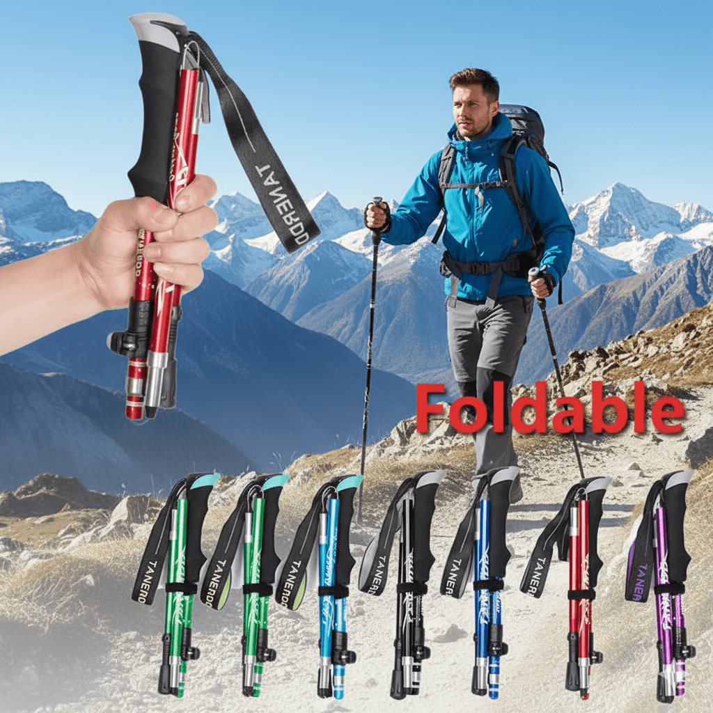 Ultralight Folding Trekking Poles for Hiking & Camping