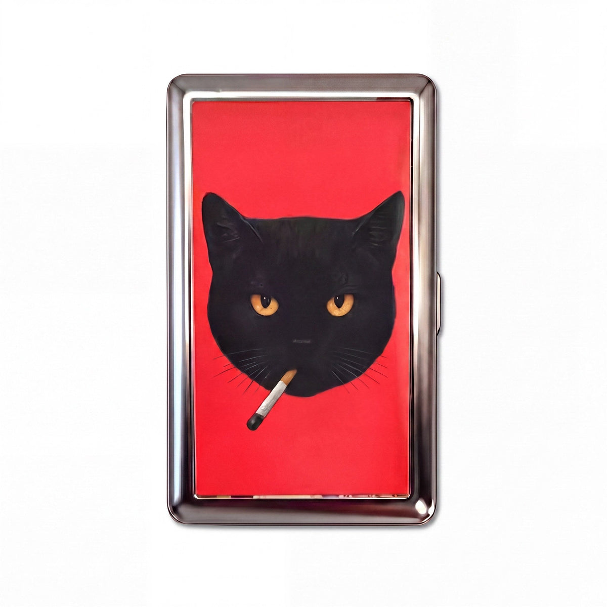 Black Cat Tin Cardholder Wallet