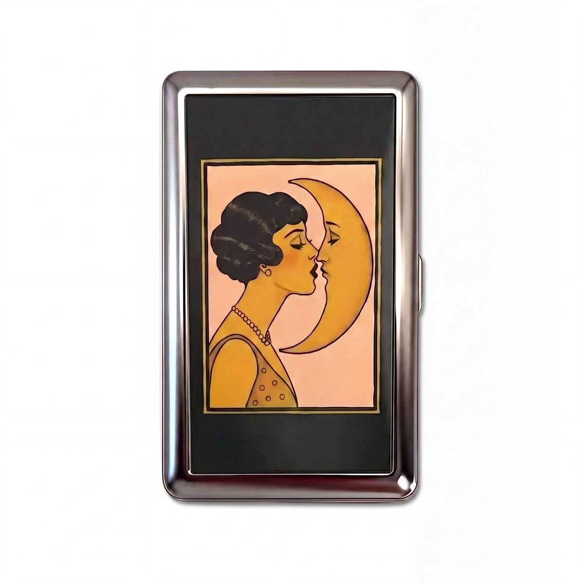Art Deco Moon Tin Cardholder Wallet