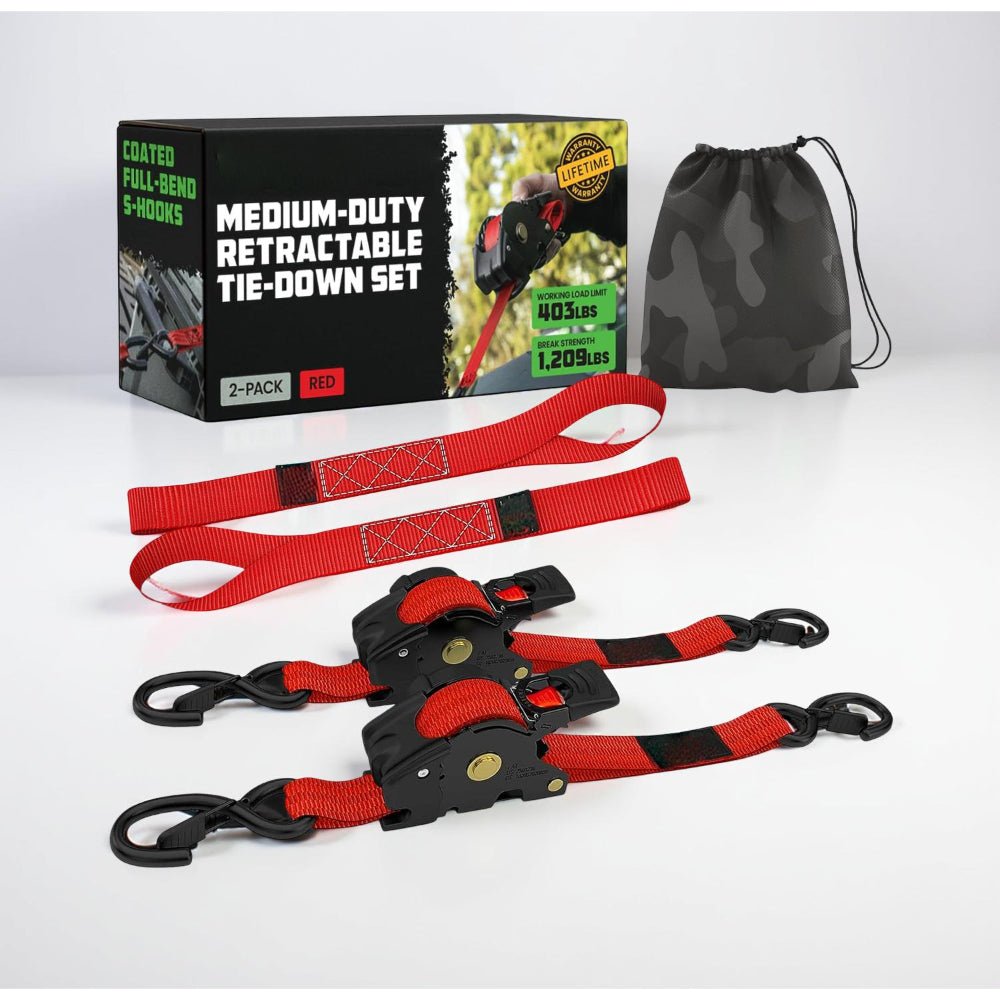 Heavy Duty Retractable Ratchet Straps for Cargo Security