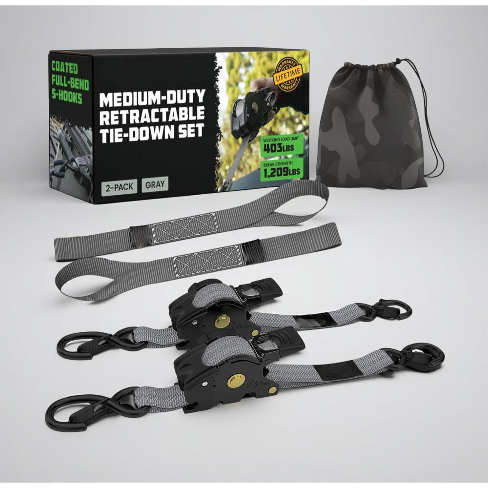 Heavy Duty Retractable Ratchet Straps for Cargo Security