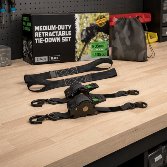 Heavy Duty Retractable Ratchet Straps for Cargo Security